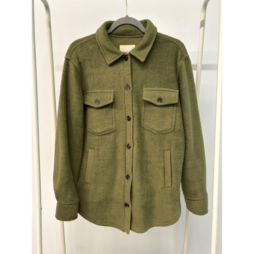 Thread & Supply Olive Green Fleece Shirt Jacket Shacket Womens Size Small